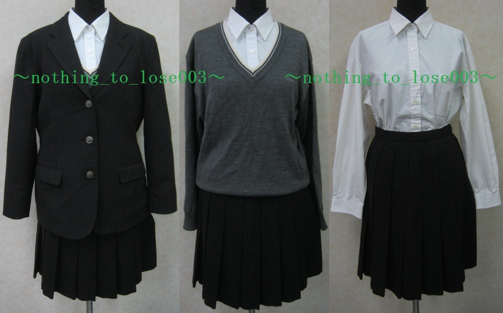 大人気，格安 コスプレ衣装 #9563 信太 冬夏 大きめグレーブレザー セーター ニットベスト スカート ブラウス(学生服)｜売買されたオークション情報、yahooの商品情報をアーカイブ公開 - オークファン 学生服