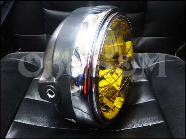 Q-2-2B Z400GP GPZ400F Z400FX Z250FT KH250 KH400 250SS 400SS 汎用 180π イエローレンズ ヘッドライト マルチリフレクター Kawasaki