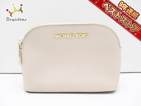 定番，新作登場 マイケルコース MICHAEL KORS ポーチ レザー ベージュ(その他)｜売買されたオークション情報、yahooの商品情報をアーカイブ公開 - オークファン その他
