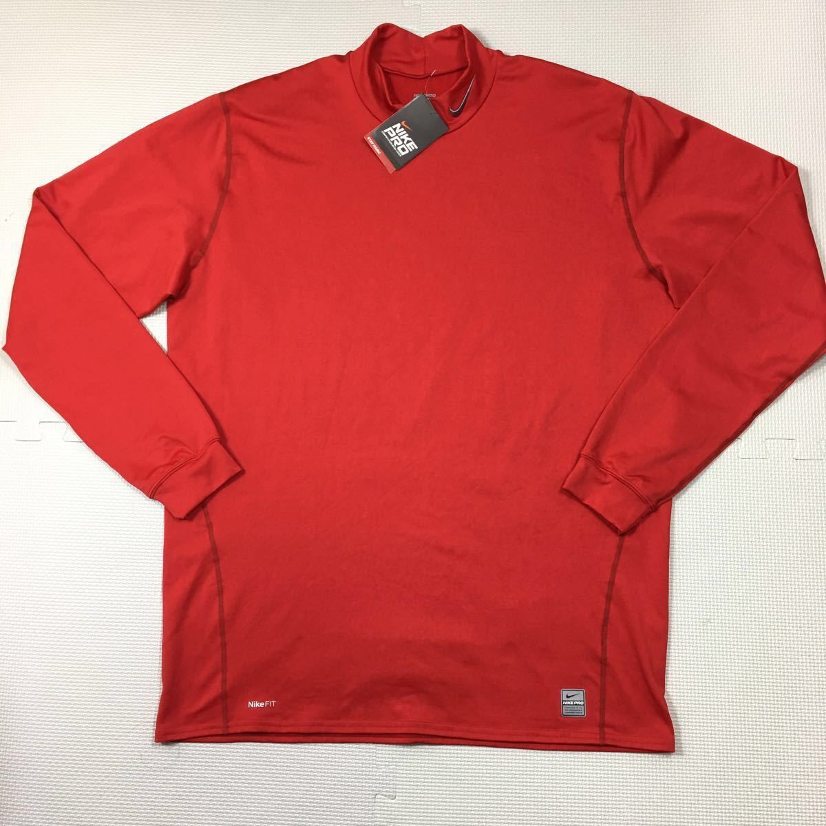 大得価，正規品 訳あり ナイキプロ 高ストレッチ長袖シャツ 冬物 防寒 モックネック 赤 ナイキゴルフ 大きいサイズ メンズUS3XL 4L5L位(ナイキ)｜売買されたオークション情報、yahooの商品情報をアーカイブ公 シャツ