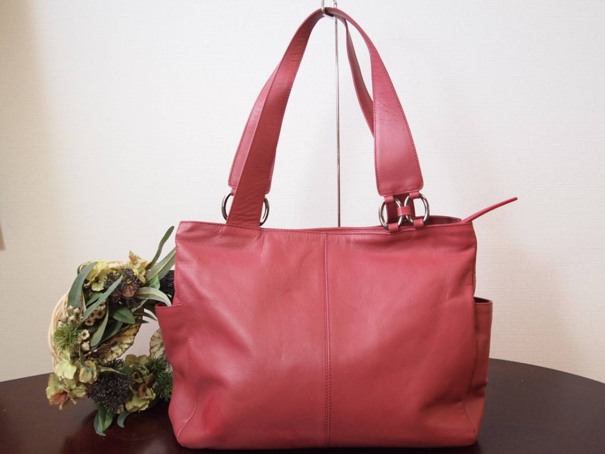 美品 濱野工藝 HAMANO 差し色 総革 カーフレザー ショルダーバッグ ワインレッド （ハマノ 濱野 濱野皮革工藝&frasl;HAMANO（オレンジ&frasl;橙色系）のフリマアイテム一覧 濱野皮革工藝 ハマノ 本革 レザー 濱野皮革