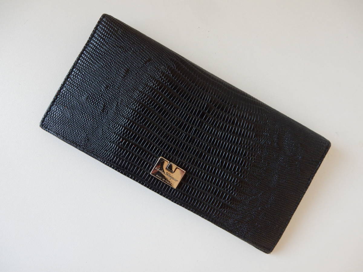 イタリア製☆Salvatore Ferragamo(サルバトーレ フェラガモ)長財布　ブラック　#JL-221209