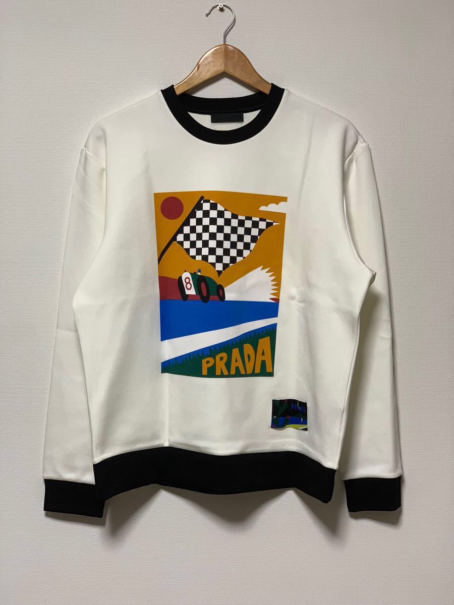 驚きの破格値，安い 2018ss PRADA プラダ スウェットシャツ ホワイト+ブラック 男性用(長袖シャツ)｜売買されたオークション情報、yahooの商品情報をアーカイブ公開 - オークファン 男性用