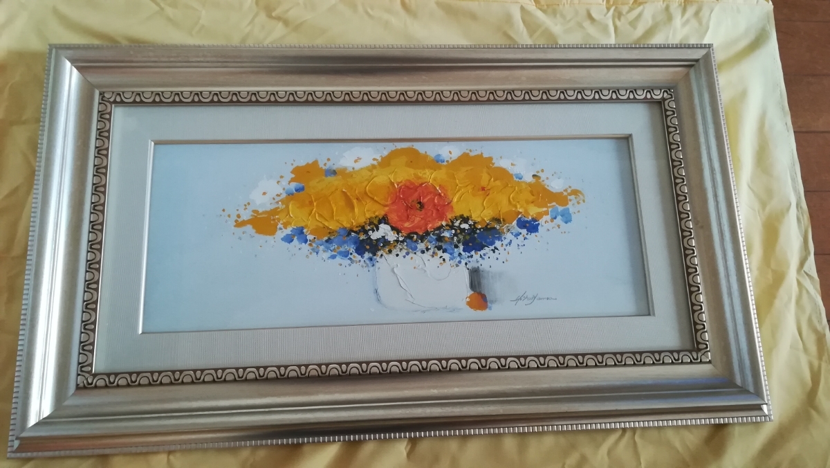 油絵・絵画】平山講平『花』油彩画・W3号サイズ 平山講平 油絵 油絵・絵画】平山講平『花』油彩画・W3号サイズ 平山講平 油絵