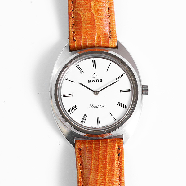 1円～ RADO ラドー シンプロン ホワイト文字盤 革ベルト メンズ 手巻き