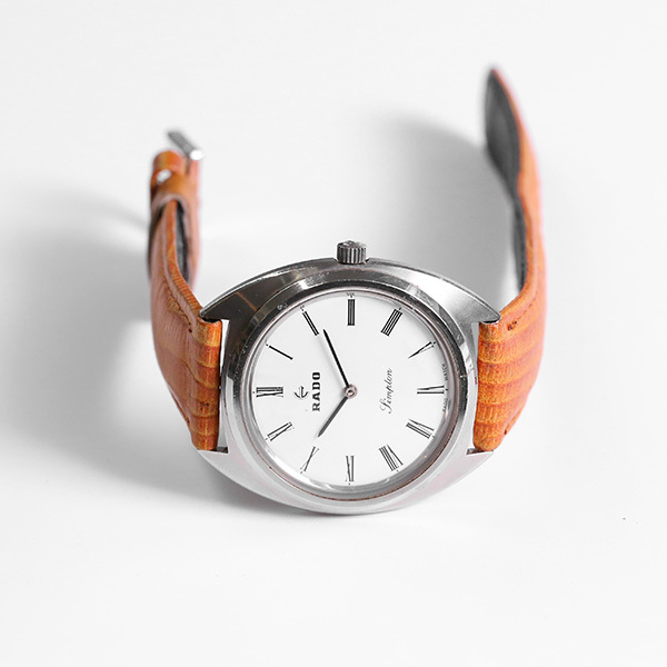 1円～ RADO ラドー シンプロン ホワイト文字盤 革ベルト メンズ 手巻き