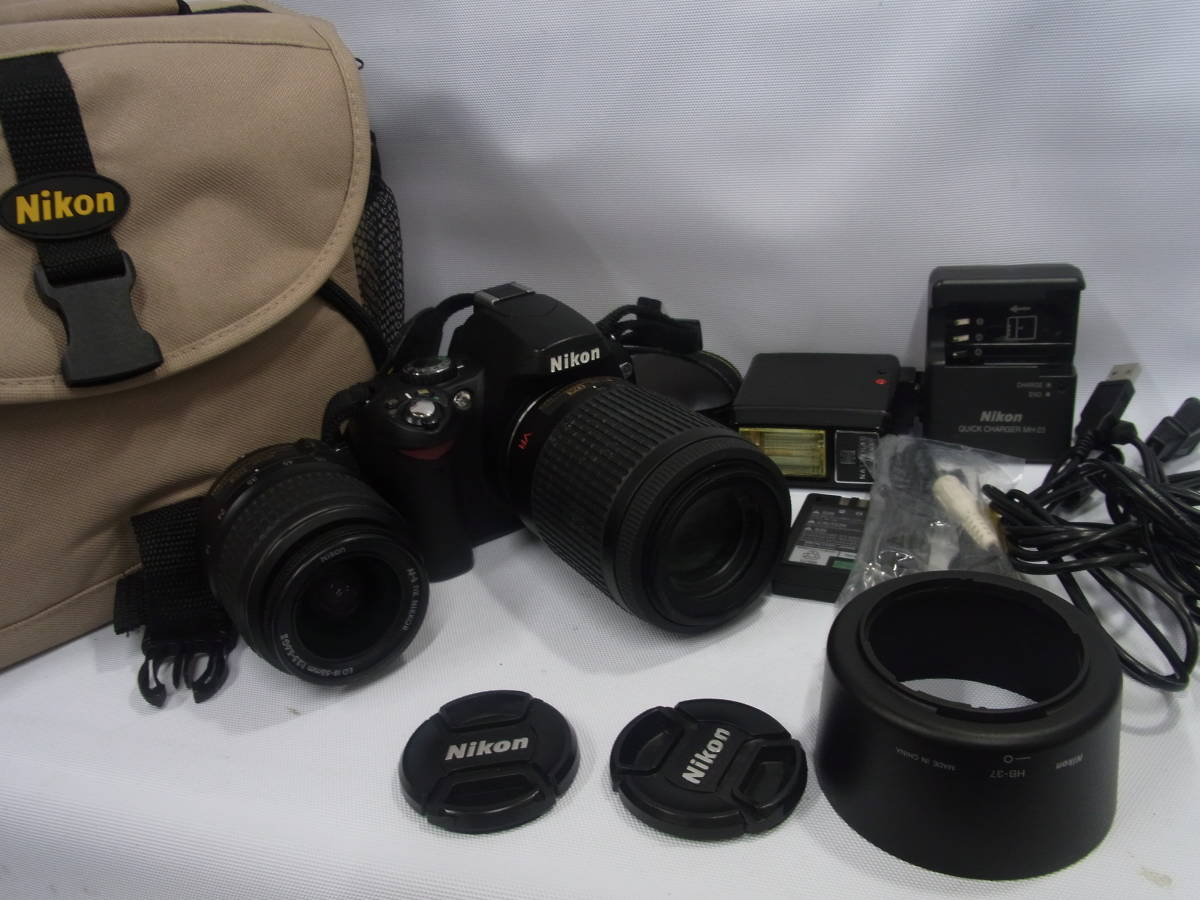1円～ 】Nikon/ニコン D40X ダブルズームキット カメラ・レンズセット