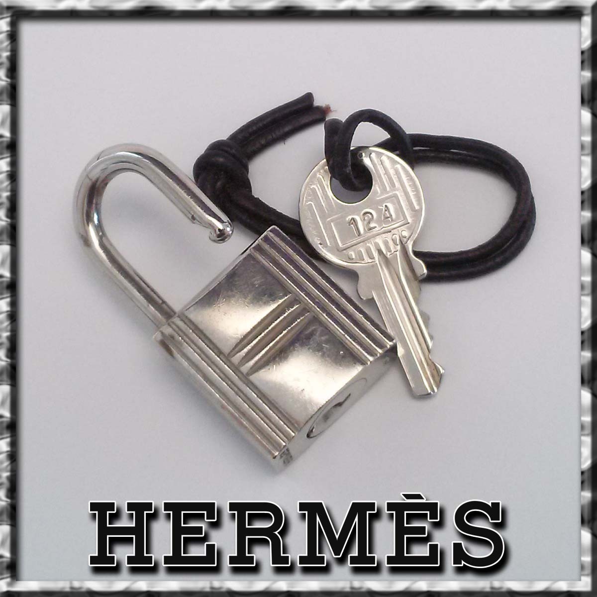 シルバー エルメス HERMES カデナ 鍵 美品エルメス カデナ＆キー＆革紐