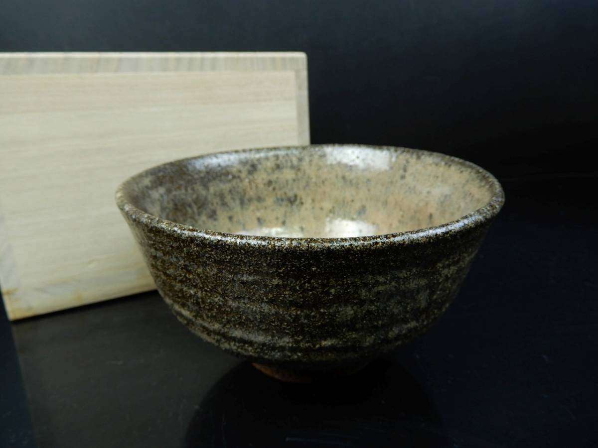 古唐津焼 海鼠釉 茶碗 美術品（茶道具）J4353
