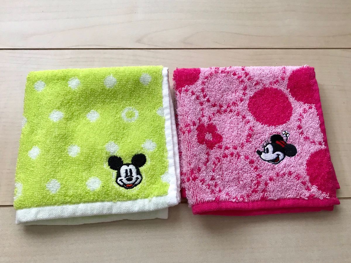 未使用 ミッキー ミニー ミニタオルハンカチ ハンドタオル JCB 非売品_1