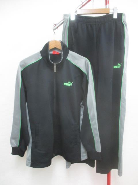 格安，100%新品 プーマ ジャージ上下セットアップ メンズM黒グレー緑 Y1013(プーマ)｜売買されたオークション情報、yahooの商品情報をアーカイブ公開 - オークファン ジャージ