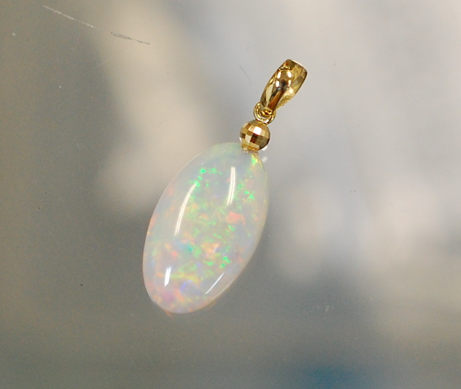 100～K18オーストラリア産希少赤遊色綺麗！天然オパール6.465ct16.9