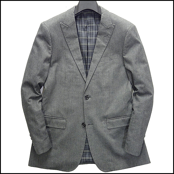 最新作，セール バーバリーブラックレーベル フランネルストレッチジャケットM灰 J46250 BURBERRY BLACK LABEL 秋冬 チェック コットン(ジャケット、上着)｜売買されたオークション情報、yahooの商品情報をアーカイ 男性用