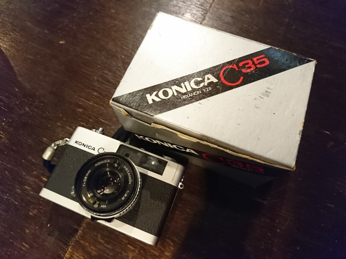 箱付き美品]コニカ C35 動作確認済 オマケ フィルム付 即撮影可