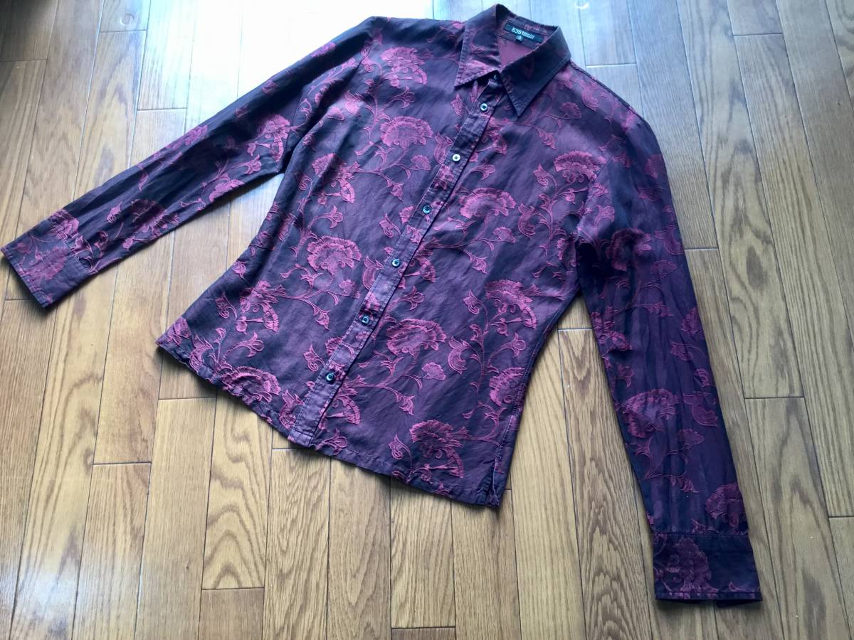 HOT，格安 5351 POUR LES HOMMES プールオム ドレス シャツ 花柄 3 M 黒 赤 ワイン 細身 タイト ゴーサンゴーイチ シェラック アバハウス メンズ(トップス)｜売買されたオークション情報、yahooの商品情報をア トップス