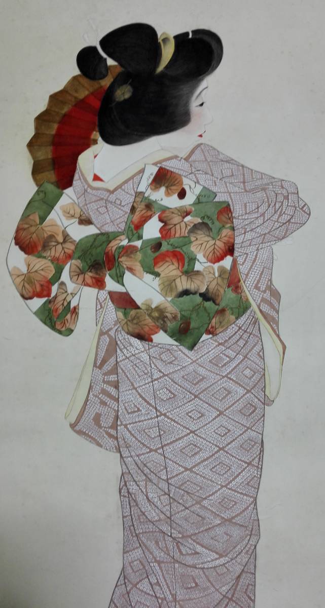 真作保証玉井徳太郎「舞妓」日本画 アルプスの少女 美人画 額装 絵画