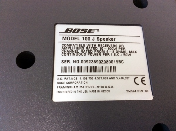 YH-4478】中古 BOSE ボーズ 100J スピーカー ペア 音出し確認済み