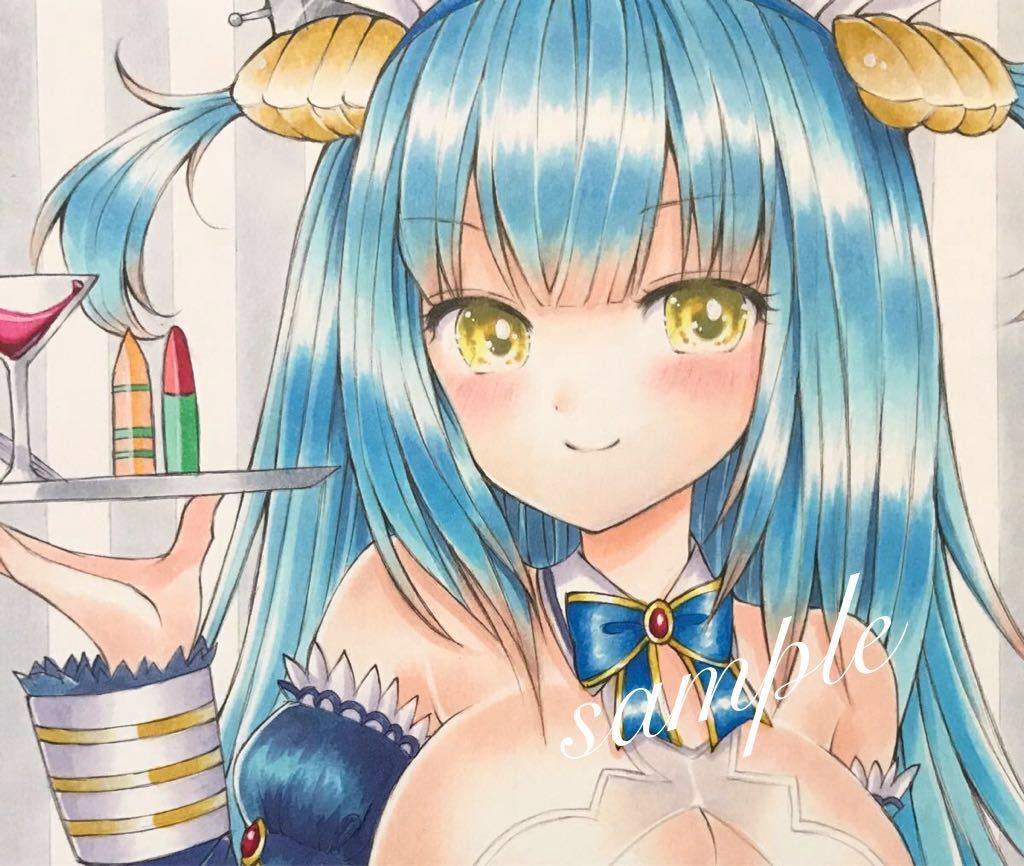☆ ネプチューン アズールレーン ＊ 版権手描きイラスト A4☆(手描き