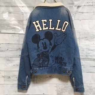 ミッキーマウス デニム 90s デニムジャケット Disney Mickey 古着 