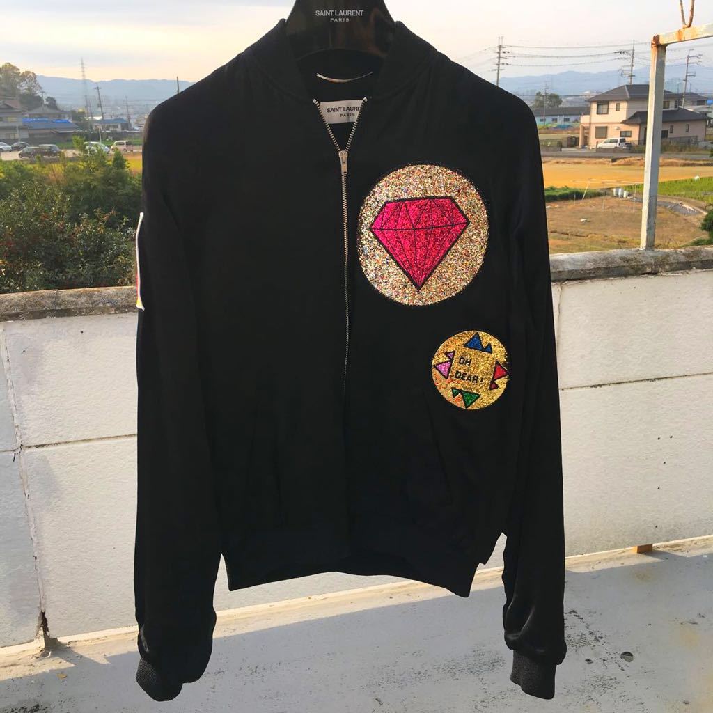  1円スタート 国内正規品 定価40万 44/S~M サンローラン エディ ケリングタグ ワッペン ブルゾン SAINT LAURENT ジャケット スカジャン(ジャンパー、ブルゾン)｜売買されたオークション情報、yahooの 男性用