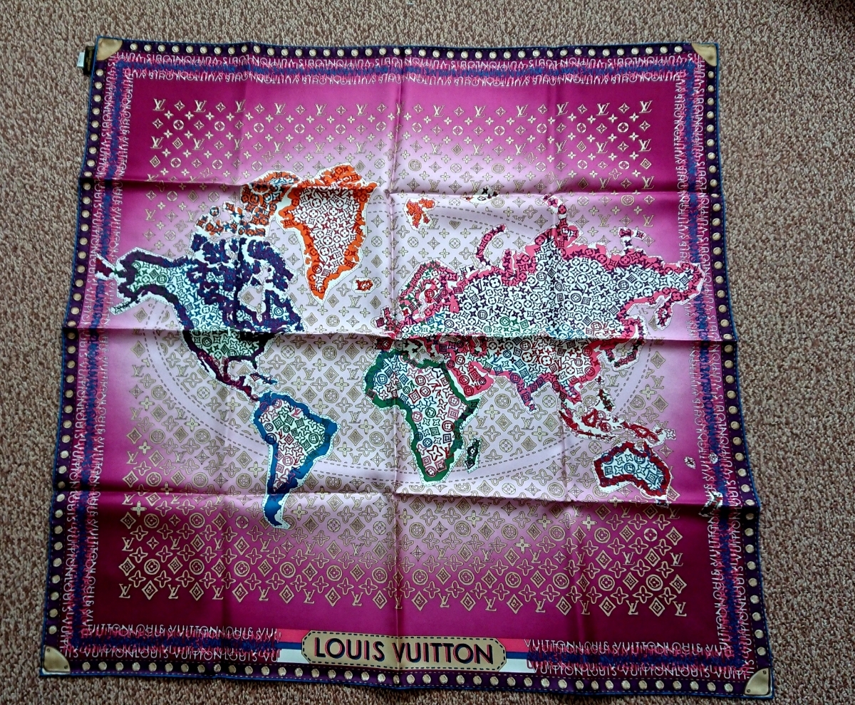 LOUIS VUITTON ルイ・ヴィトン スカーフ 美品 カレ マップ に興味