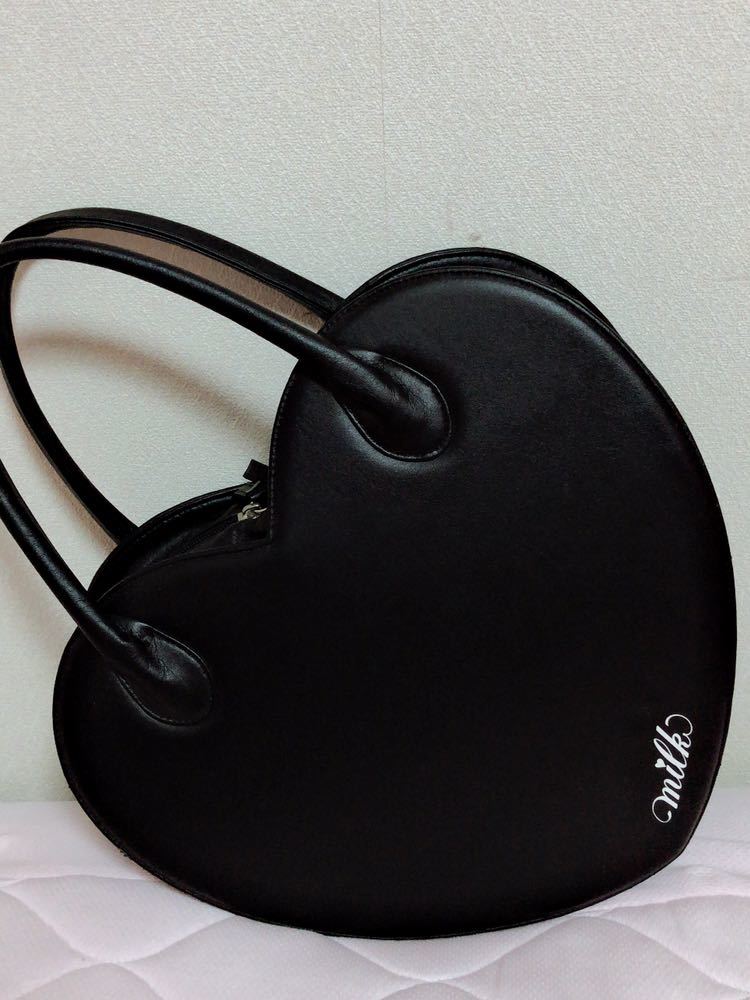 MILK 初期ハートバッグ 黒 美品 新品未使用 MILK ハート トートバッグ 
