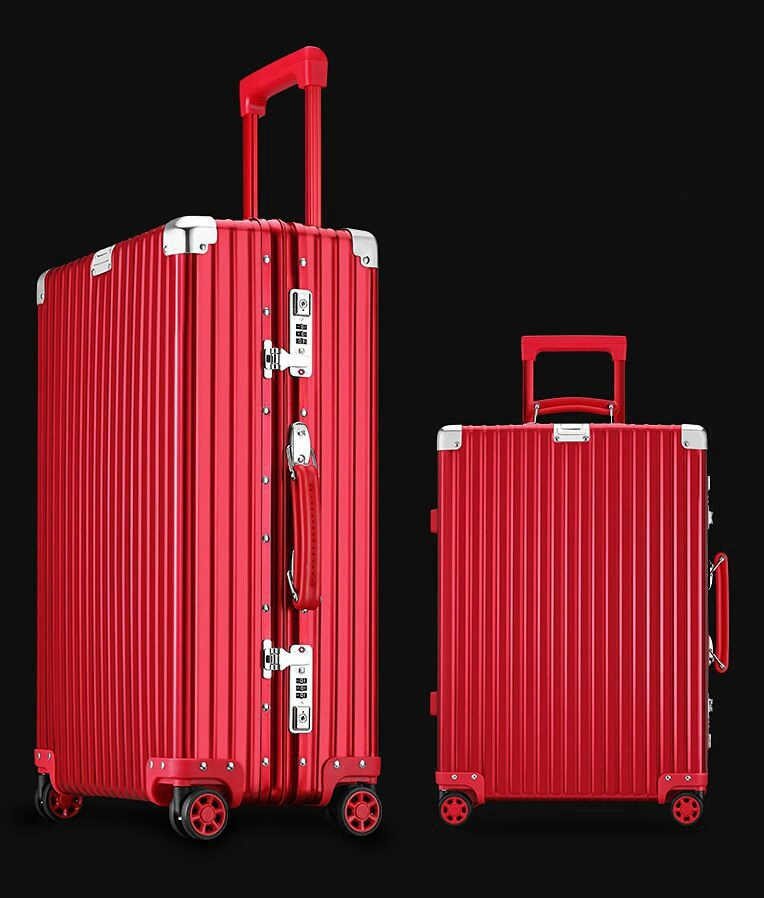赤色 新品未使用品　アルミフレーム　オシャレ　トラベルケース_1