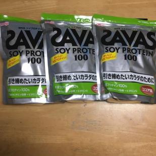 【送料込】　ザバス ソイプロテイン100 ココア味 1050g ３袋 SAVAS 1.0kg～ プロテイン