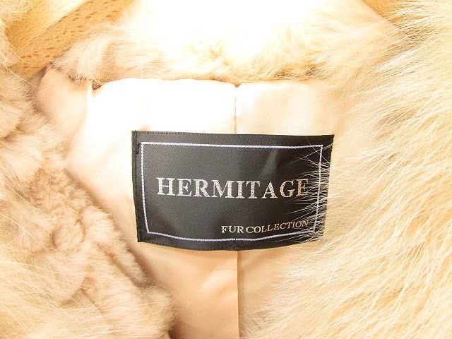 HERMITAGE 毛皮 ムートンコート リアルファー ジャケット ラビット 