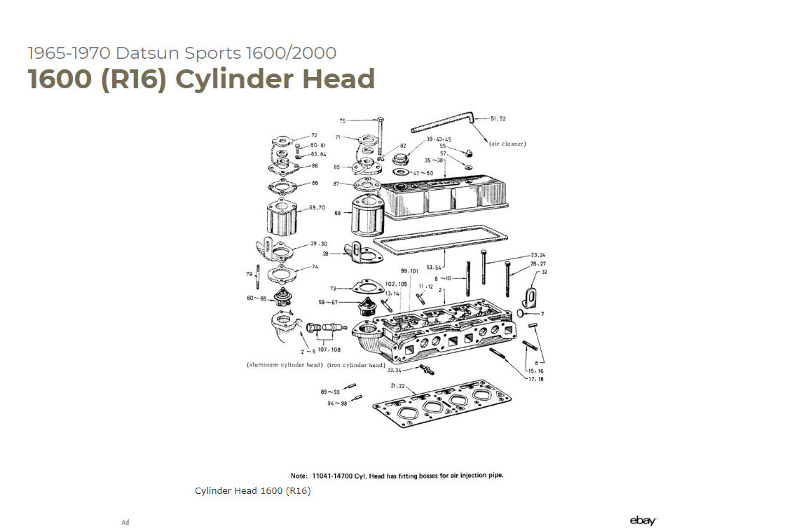 DATSUN　ＳＰ３１１　ＣＳＰ３１１　Ｒ型エンジン　シリンダーヘッド　新品未使用品