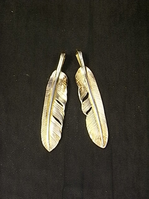 goro's ゴローズ　old　大　フェザー　左右　2枚　セット　ペンダント　トップ_1