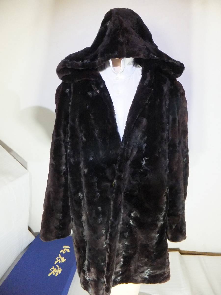 フード付きミンクコート