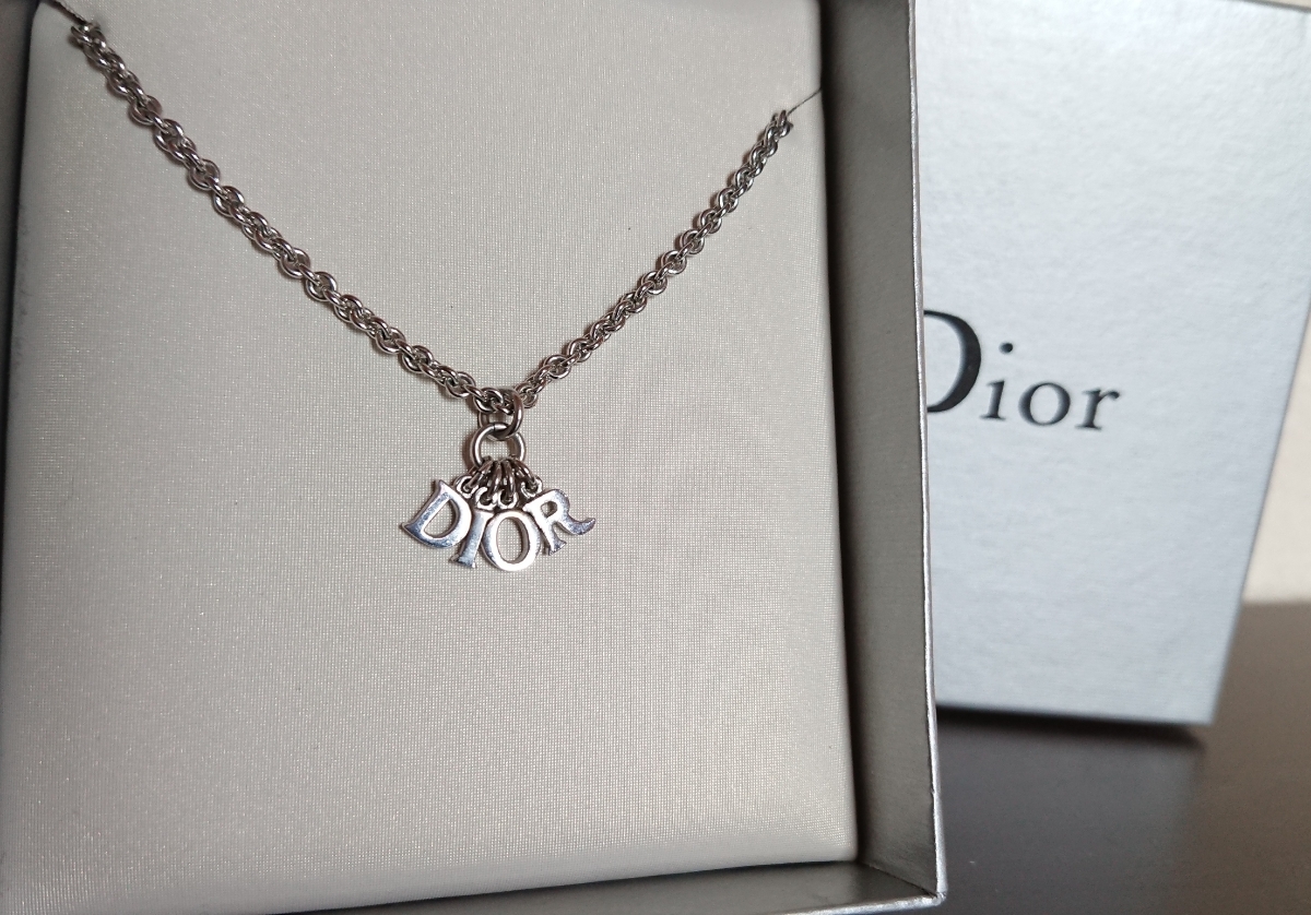 Christian Dior クリスチャン・ディオール シルバー色 ネックレス 良品 