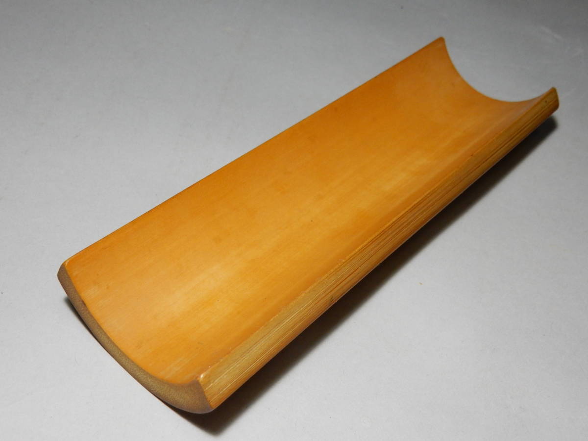 ☆初だし品 藤哲斎刀 漢詩花図彫竹茶合 茶量 煎茶道具
