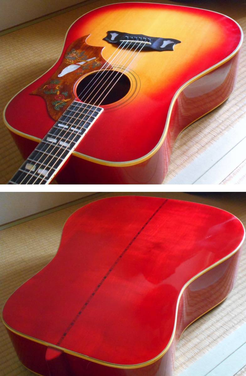 Morris WD-35 メイプル 彫込&貝ピックガード 牛骨パーツで完全調整済
