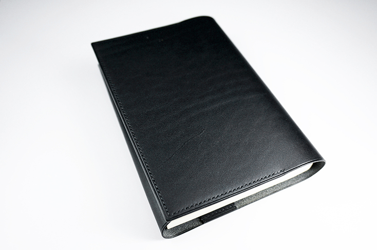 訳あり ★ ヌメ革 ★ 文庫本カバー Black_1
