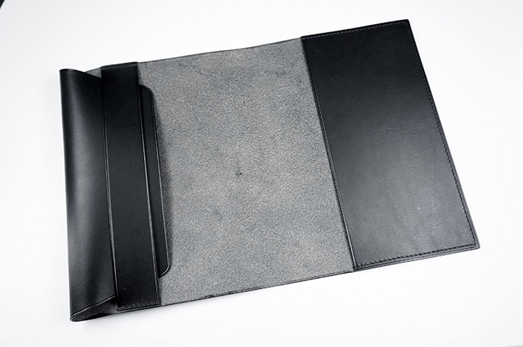 訳あり ★ ヌメ革 ★ 文庫本カバー Black_2