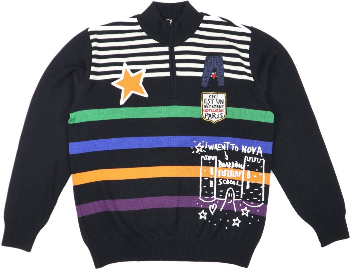 新品☆カステルバジャック ハーフジップ・ニットセーター/L/48 【公式