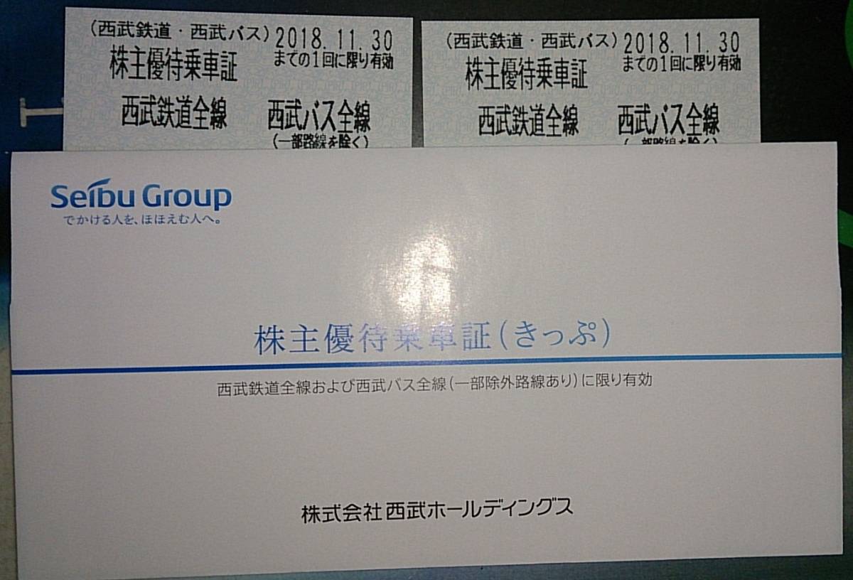 西武ホールディングス　株主優待券　（300株以上1000株未満）　切符２枚付　★期限間近11/30まで★_2