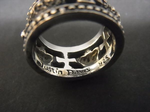 交渉OK】【送料無料】ジャスティンデイビス クラウン&クロス バンド リング シルバー925 JUSTIN DAVIS 本物 ジャスティンデイビス　srj175 20号　指輪　リング