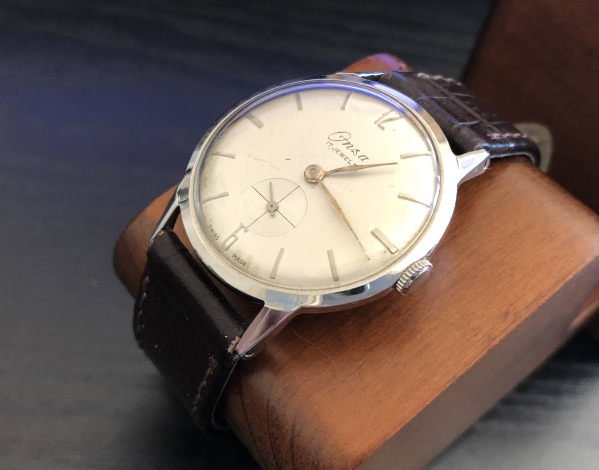 vintage ONSA 17石 スモールセコンド スモセコ 手巻き プラ風貌 スイス