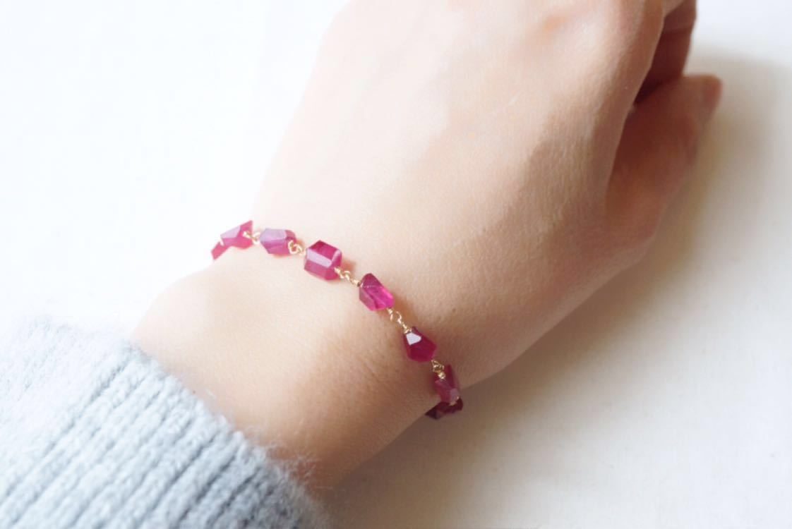 宝石質ルビーのブレスレット◆ハンドメイド、天然石、ジュエリー、誕生石_2