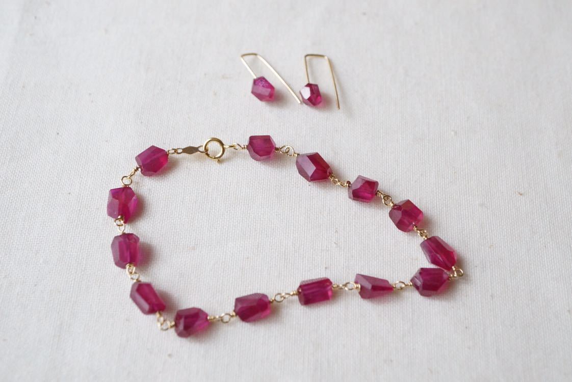 宝石質ルビーのブレスレット◆ハンドメイド、天然石、ジュエリー、誕生石_3