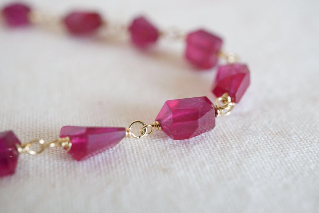 宝石質ルビーのブレスレット◆ハンドメイド、天然石、ジュエリー、誕生石_4