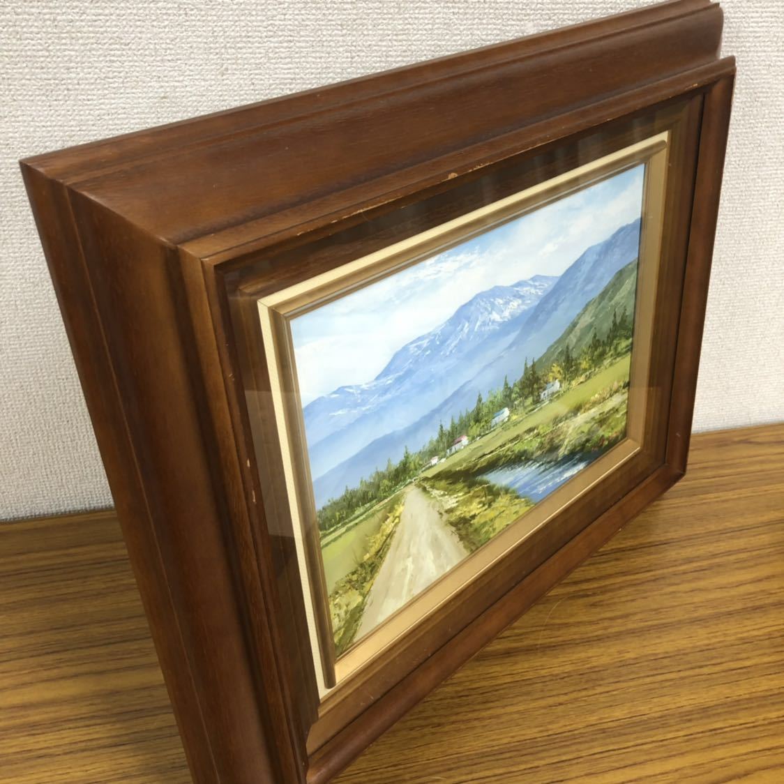 川島孝之 「信州 駒ヶ根」 F4 油彩画 風景画 額装 山岳風景 長野県 川島孝之 油絵『信濃』油彩画 絵画 風景画 F4号 【公式通販】