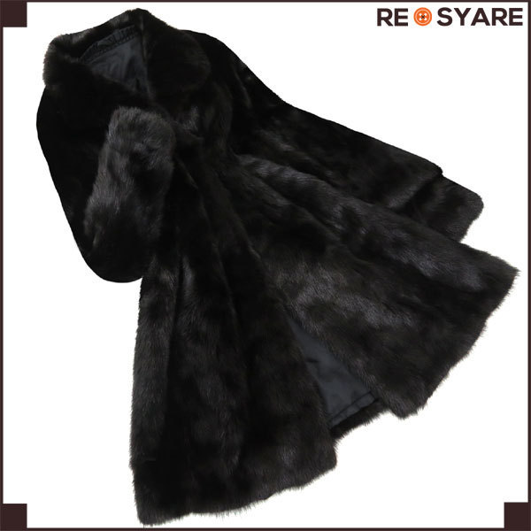 毛皮コート 美品*高級*ダーク ミンク*本毛皮*ショールカラー*
