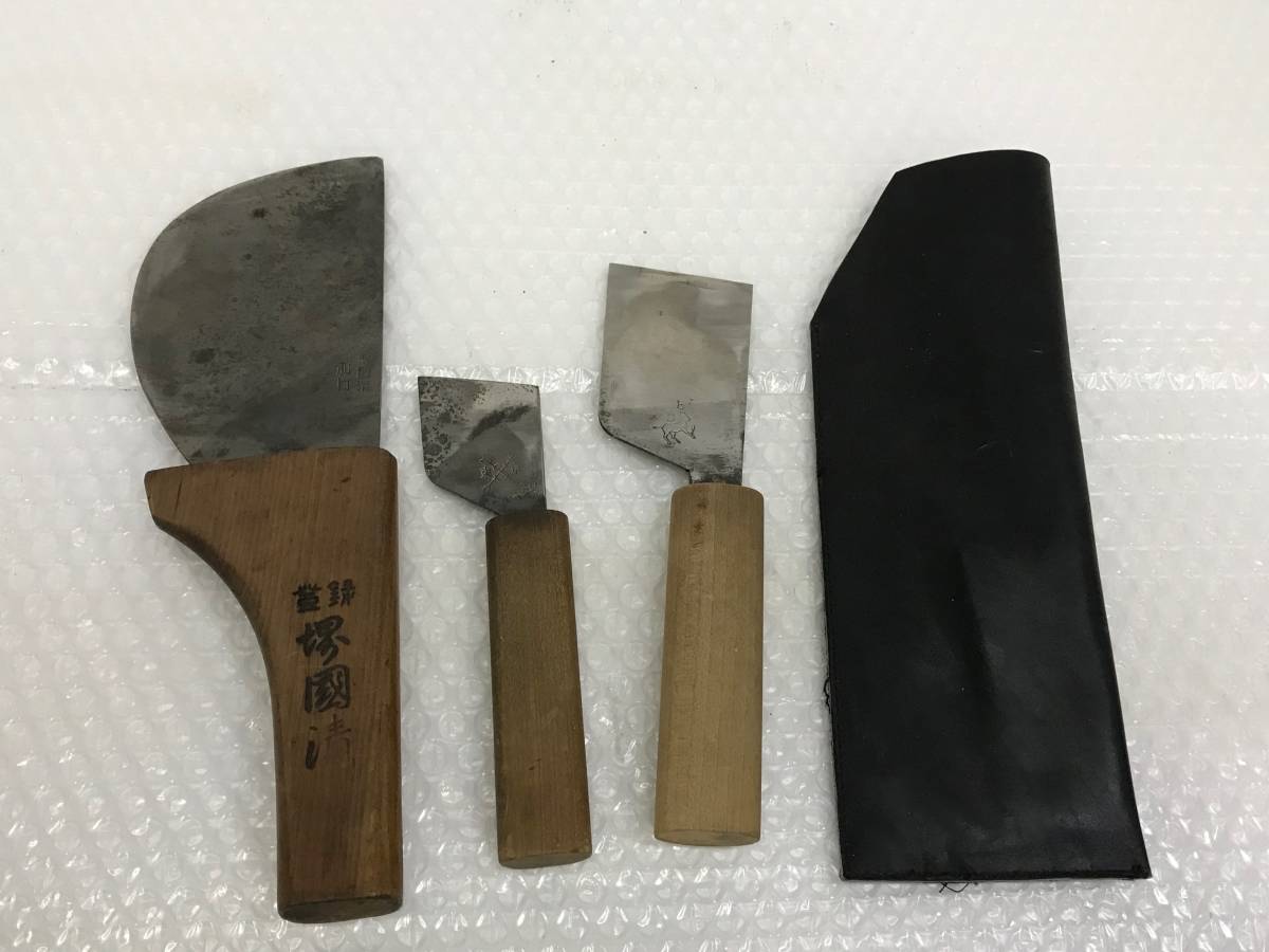 新作入荷，高品質 レザークラフト 道具 革包丁 登録 堺國清 別打 刻印マークあり いろいろ 計3点 ／48(道具)｜売買されたオークション情報、yahooの商品情報をアーカイブ公開 - オークファン 道具