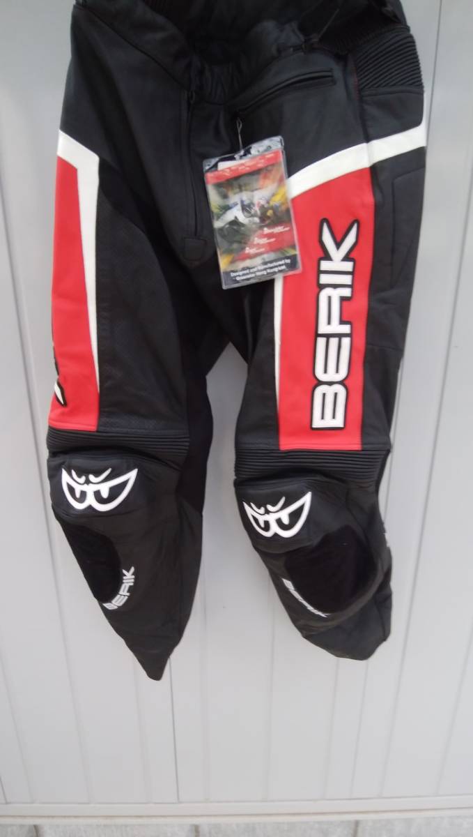 試着のみ新品同様BERIK／べリック　ブラック／レザーライディングパンツ　ヨーロッパサイズ６０