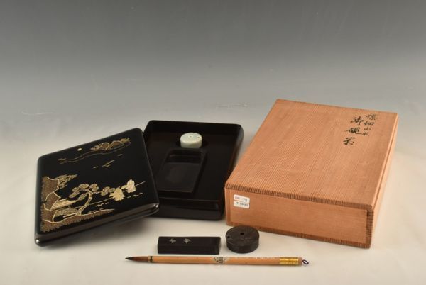 T10445 平安象彦 螺鈿山水 御硯箱《真作保証》 【公式通販】