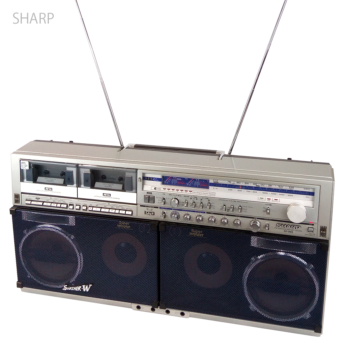 現状品 SHARP GF-999 SEARCHER-W ラジカセ 昭和レトロ SHARP GF-999